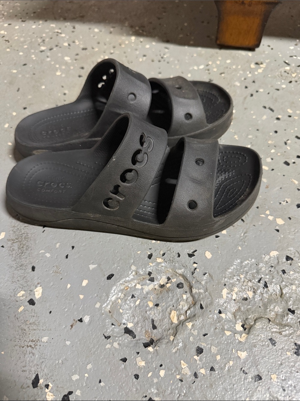 CROCS womens Double Strap Slide Sandal - Black